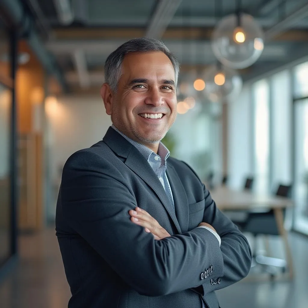Director ejecutivo de empresa tecnológica dando testimonio